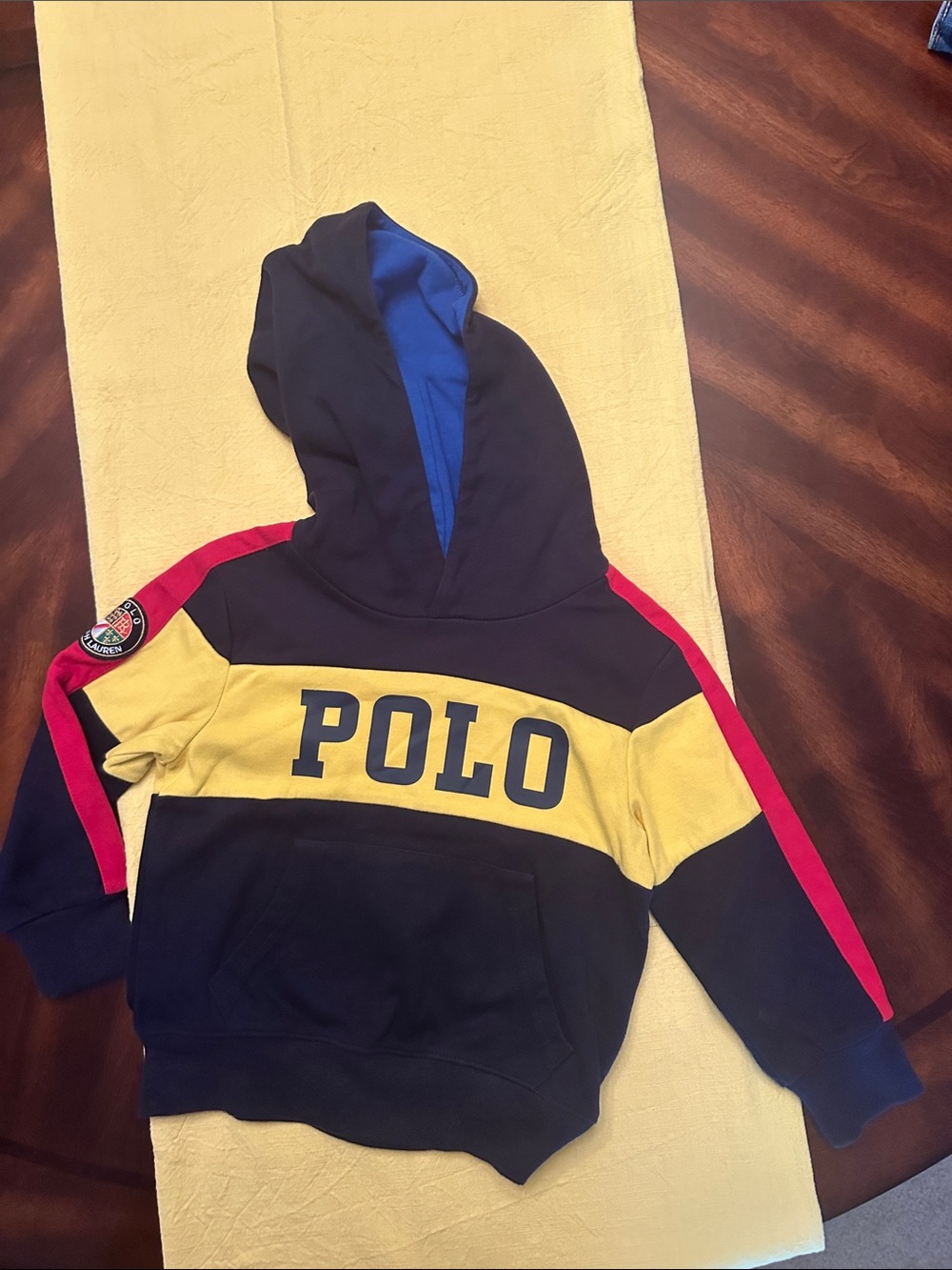 Polo by Ralph Lauren Navy, Yellow & Red Kids Hooded Sweatshirt